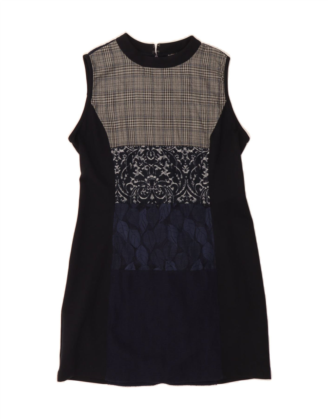 DESIGUAL Womens Sleeveless Sheath Dress EU 46 XL Navy Blue Patchwork Vintage Desigual and Second-Hand Desigual from Messina Hembry 
