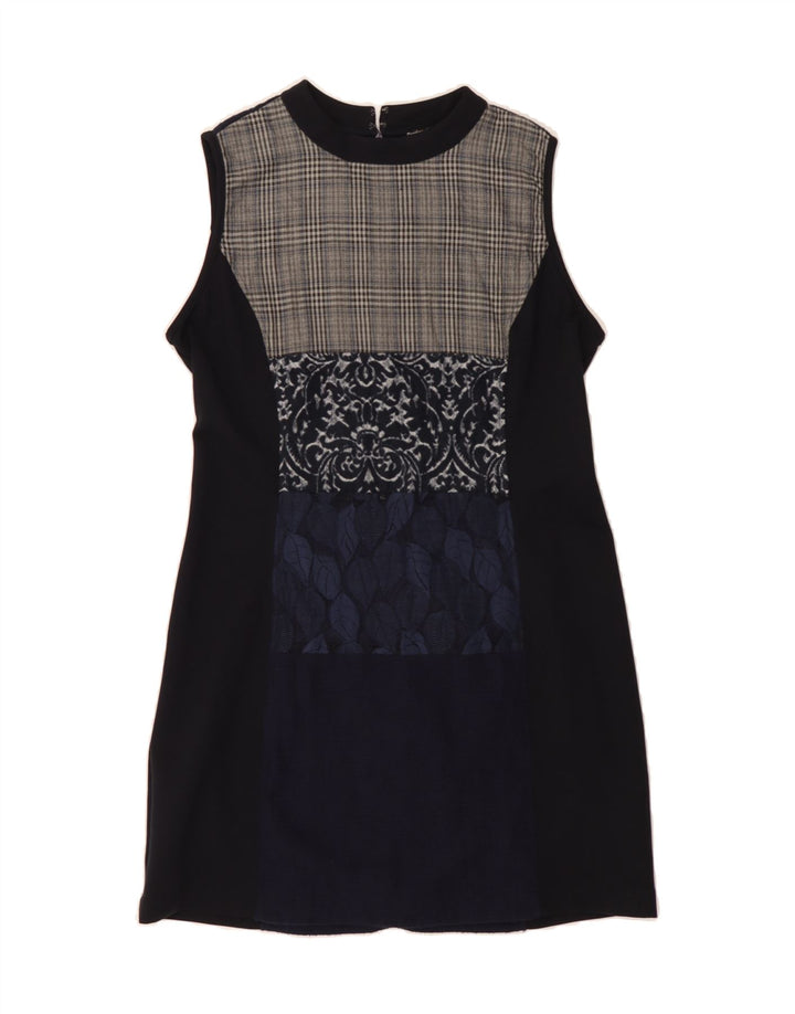 DESIGUAL Womens Sleeveless Sheath Dress EU 46 XL Navy Blue Patchwork Vintage Desigual and Second-Hand Desigual from Messina Hembry 
