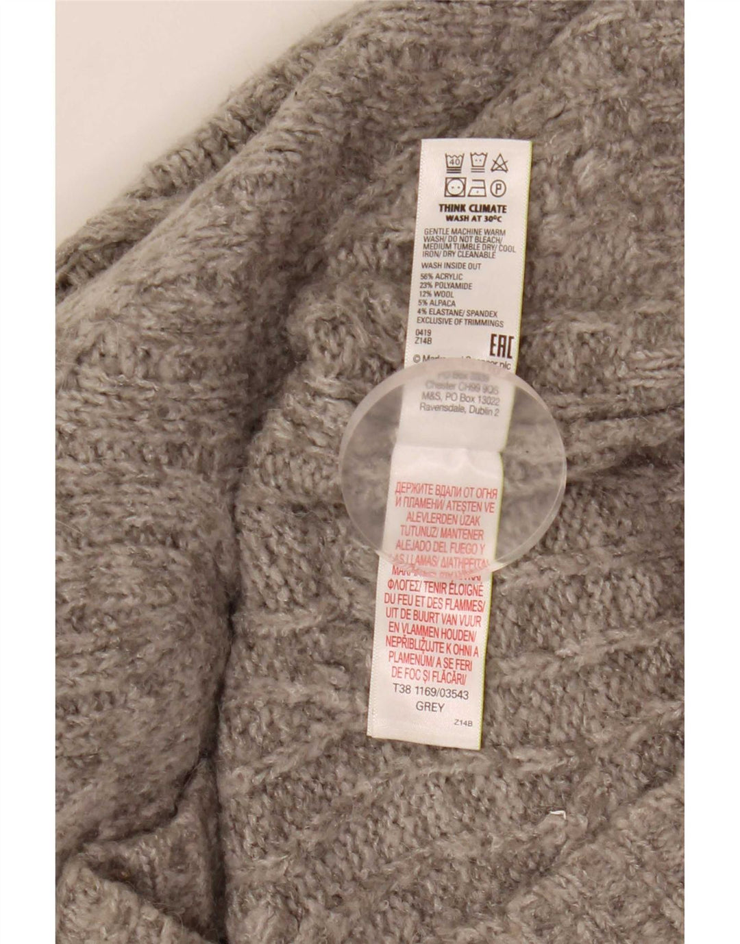 Marks & Spencer ženski pulover s velikim ovratnikom UK 14 srednje siva