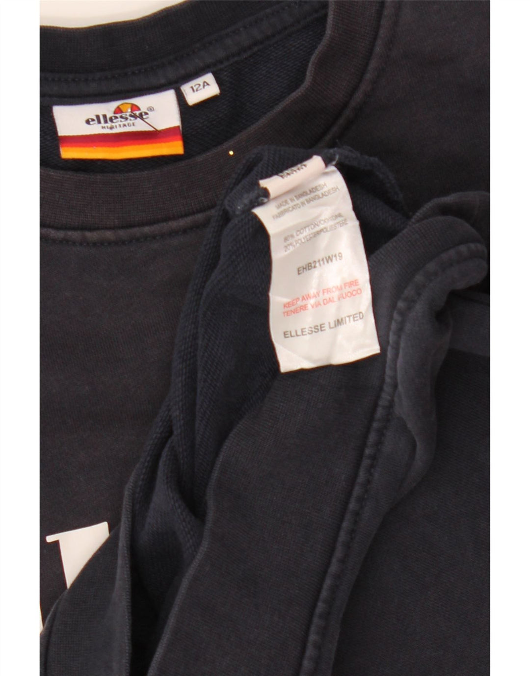 Ellesse Boys Graphic Sweatshirt Džemper 11-12 godina tamnoplavi pamuk