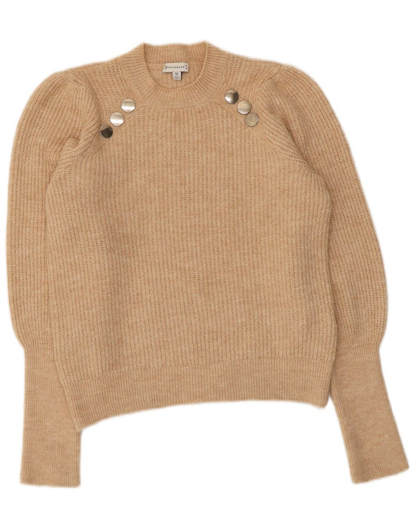 WAREHOUSE Ženski džemper s okruglim izrezom UK 12 Srednje bež akril