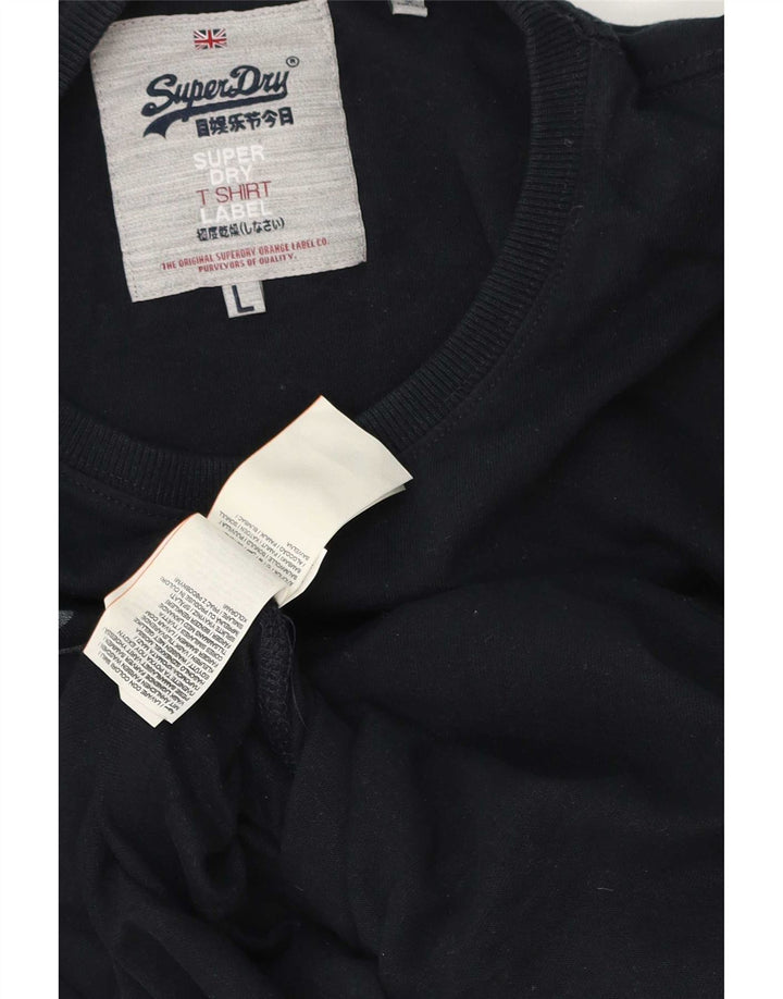 Superdry muška majica dugih rukava s grafikama, veliki tamnoplavi pamuk
