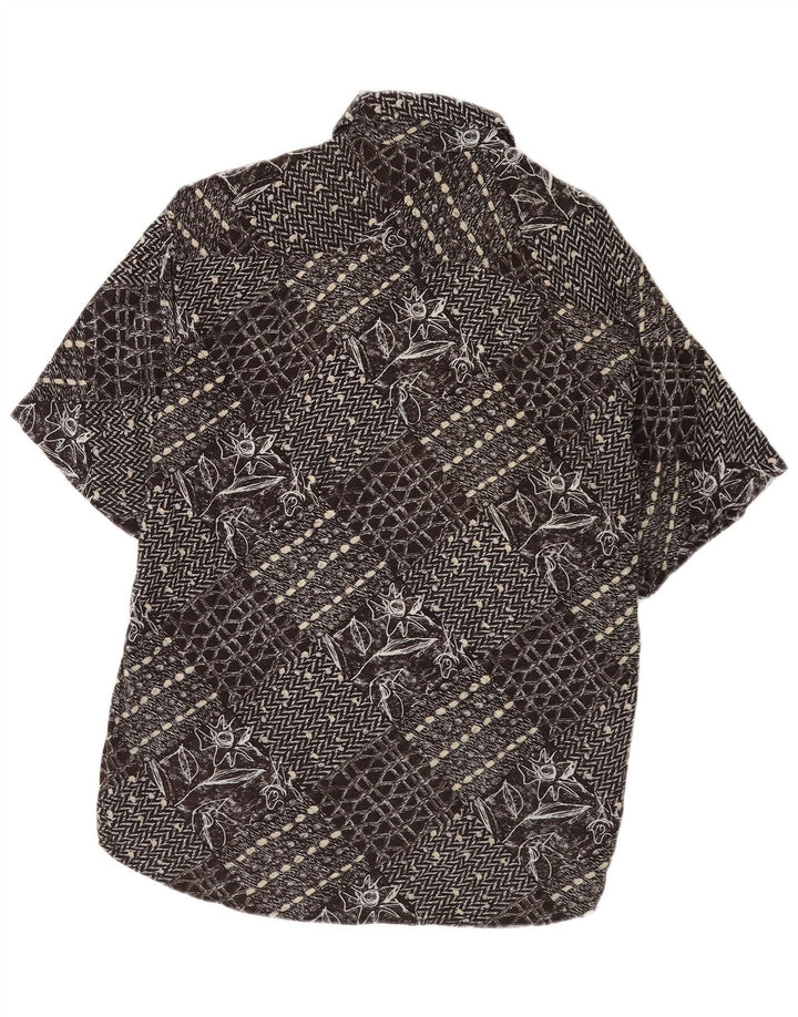Vintage muška košulja kratkih rukava srednje crna patchwork