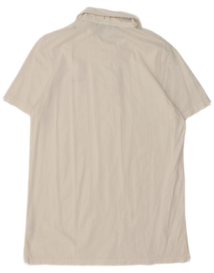 GUESS Mens Polo Shirt Large White Cotton