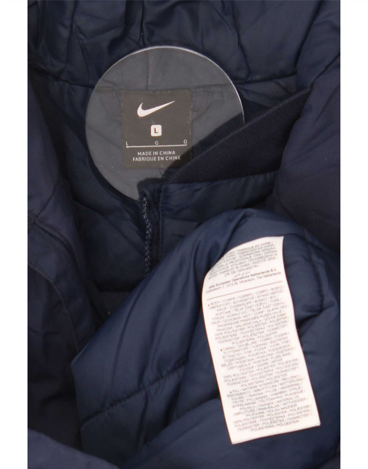 Nike muški podstavljeni kaput s kapuljačom UK 40 veliki tamnoplavi poliester