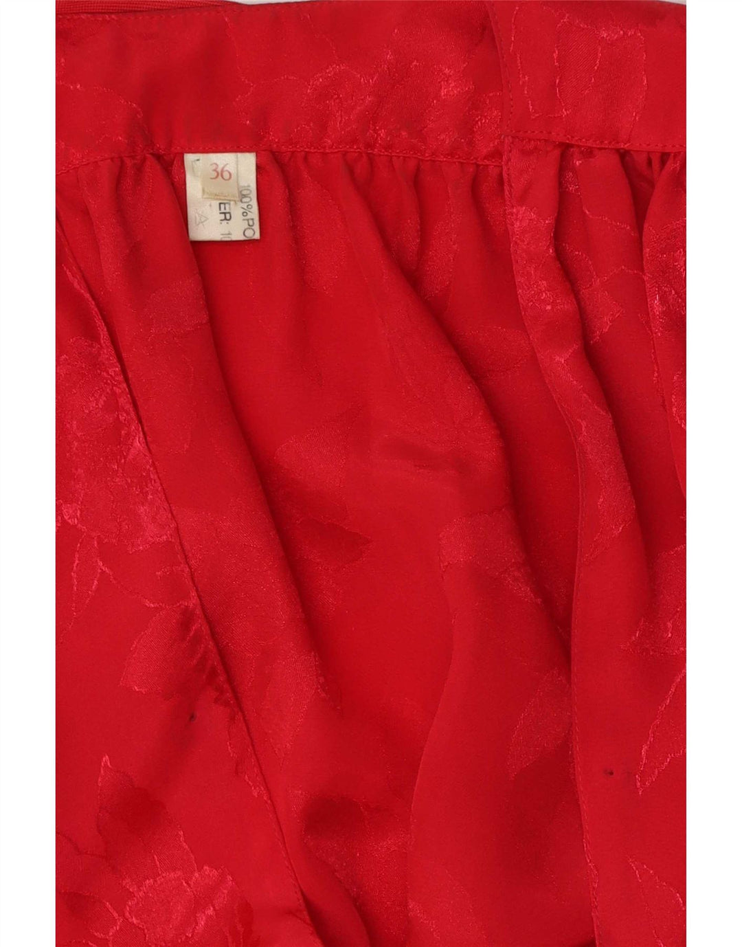Vintage ženski gornji dio bluze 3/4 rukava EU 36 mali crveni cvjetni poliester