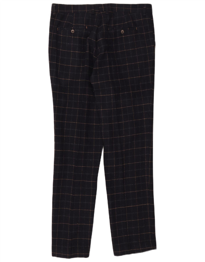 Cavani muško dvodijelno odijelo s dva gumba UK 40 Large W38 L32 tamnoplavi karirani