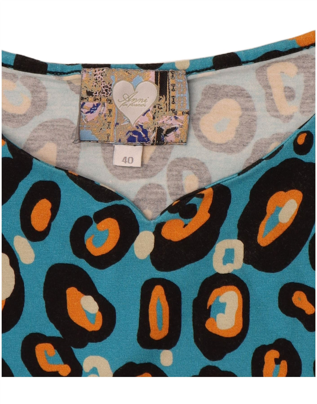 VINTAGE gornji dio ženske bluze EU 40 srednje plavi pamuk sa životinjskim printom