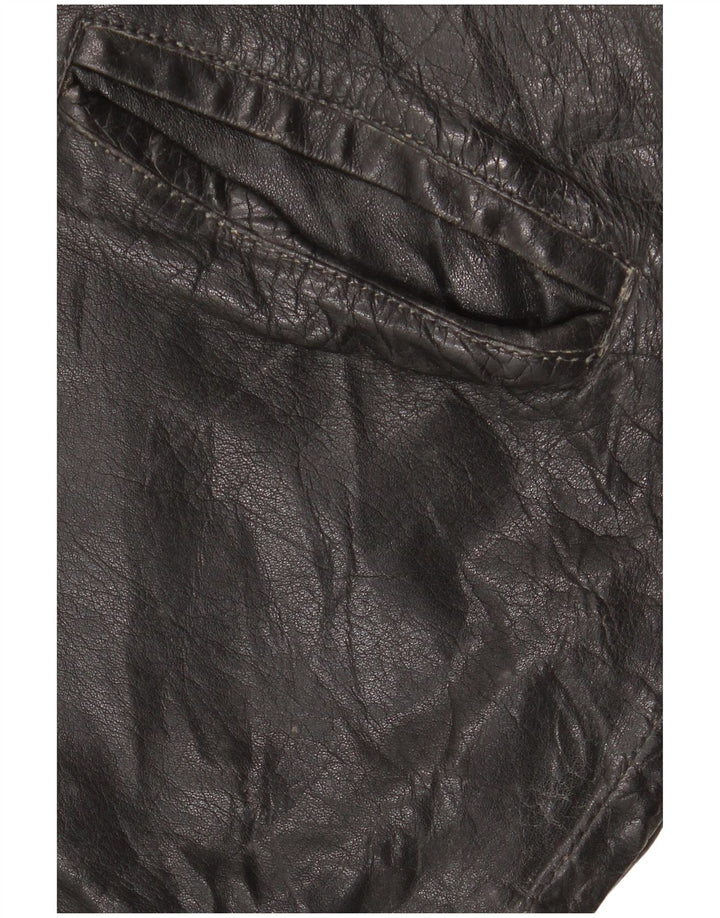 Vintage muška kožna jakna UK 42 XL crna koža