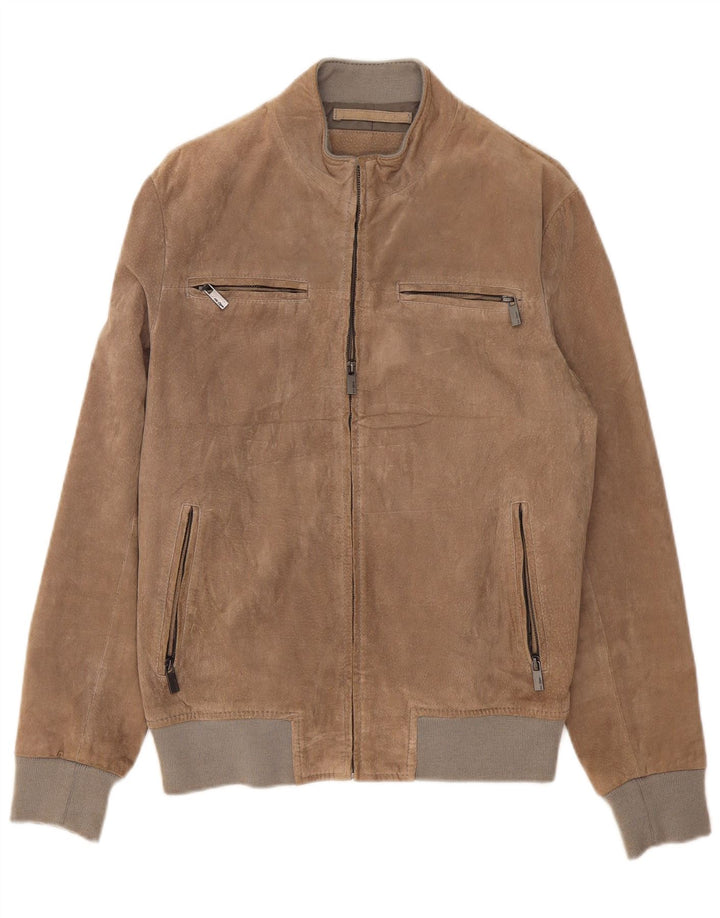 Vintage muška bomber jakna od brušene kože UK 38 srednje sive kože