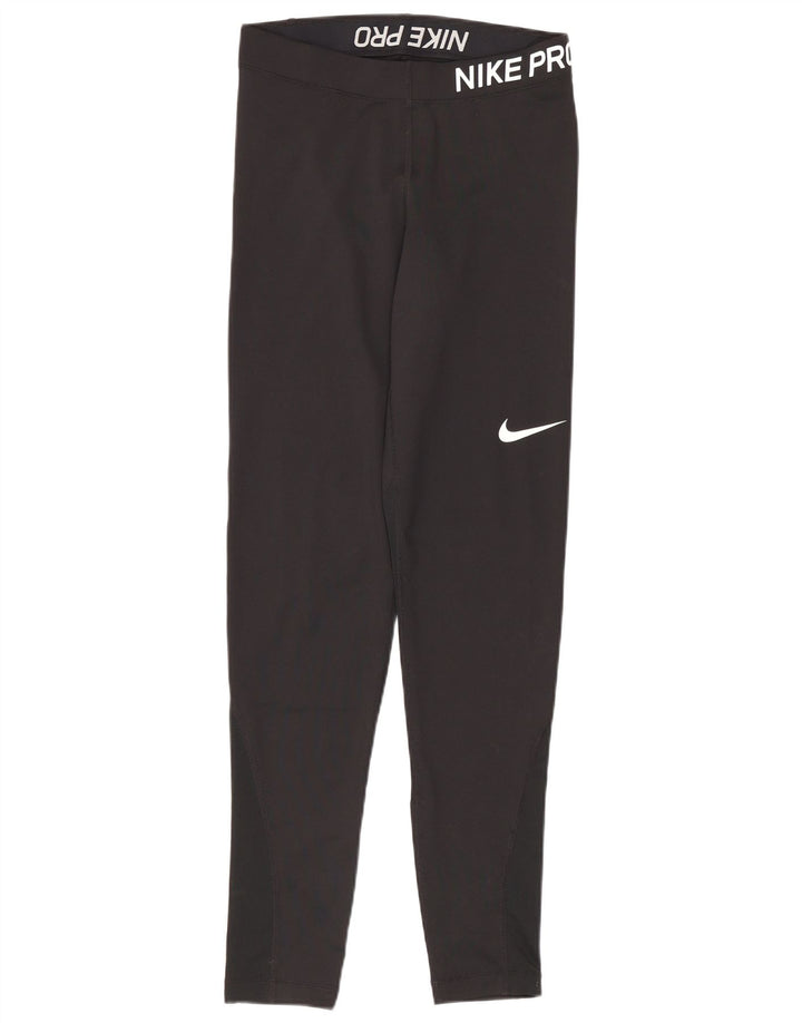 Nike Ženske Dri Fit Graphic Leggings UK 8 Male crne poliesterske