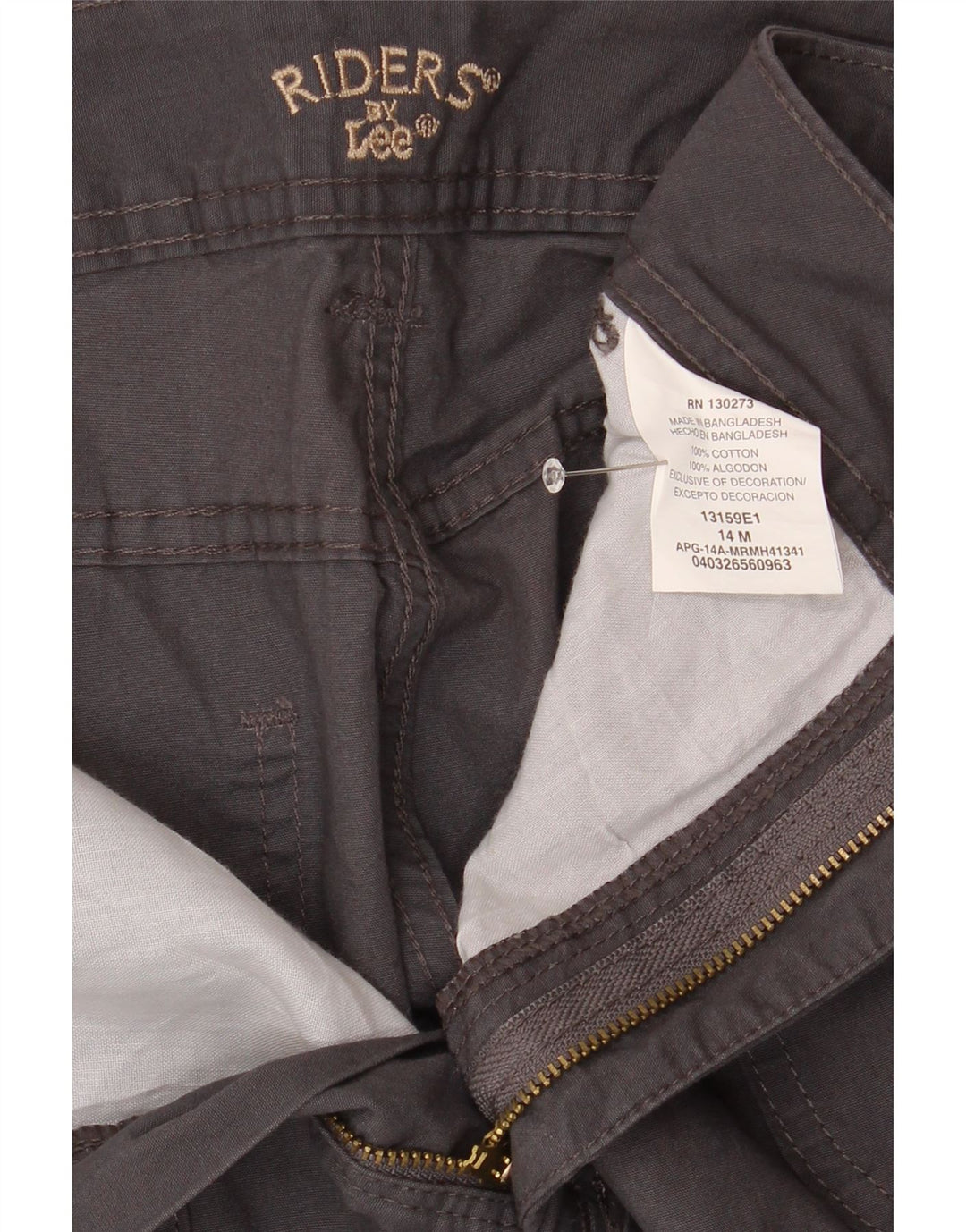 LEE Womens Riders Cargo Bermuda Shorts US 14 Large W32  Grey Cotton