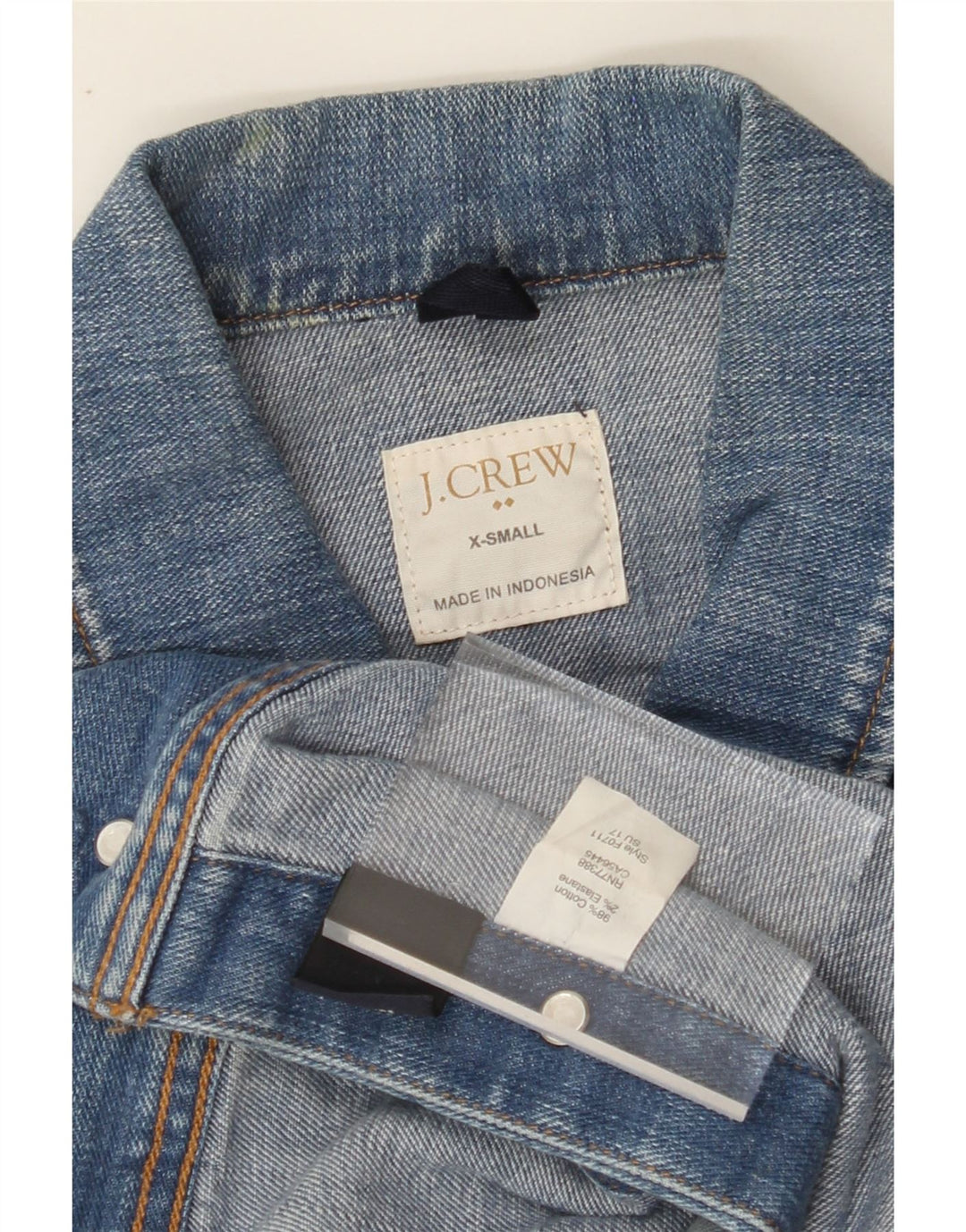 J. CREW Womens Denim Jacket UK 6 XS Blue Cotton Vintage J. Crew and Second-Hand J. Crew from Messina Hembry 
