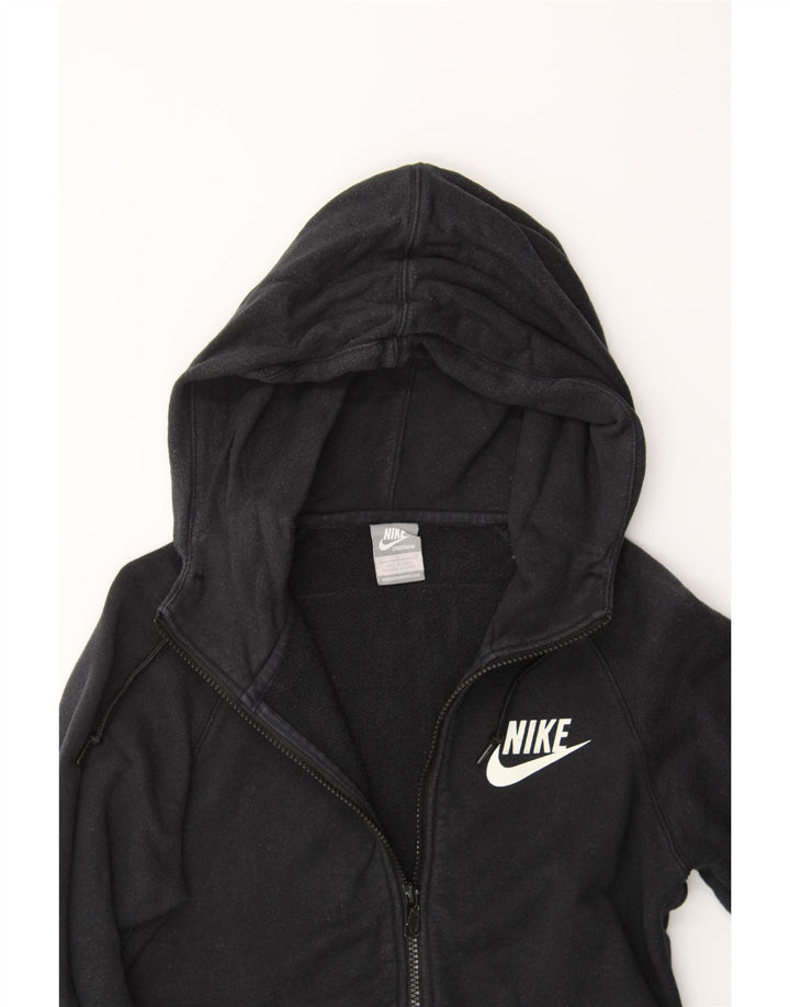 NIKE Womens Zip Hoodie Sweater UK 10 Small Black Vintage Nike and Second-Hand Nike from Messina Hembry 