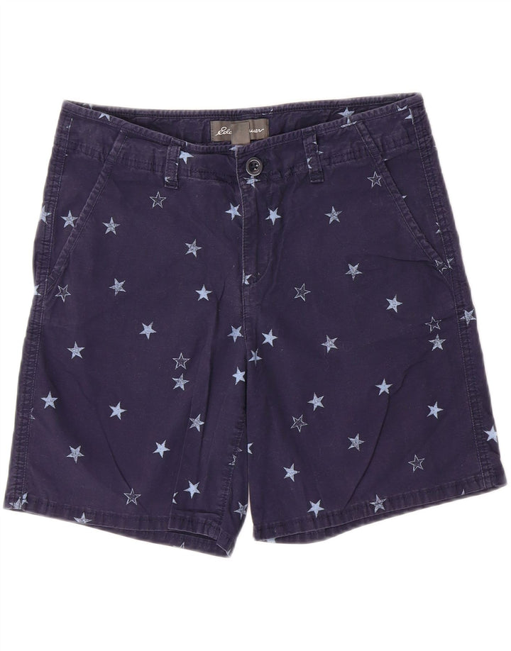EDDIE BAUER Womens Abstract Pattern Chino Shorts US 4 Small W28 Navy Blue
