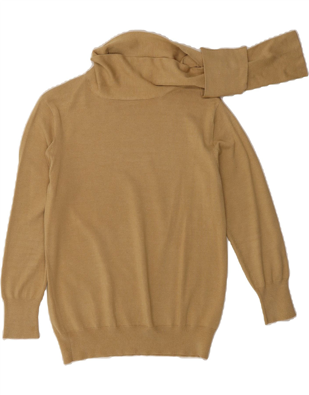 VINTAGE Womens Roll Neck Jumper Sweater UK 10 Small Beige Vintage Vintage and Second-Hand Vintage from Messina Hembry 