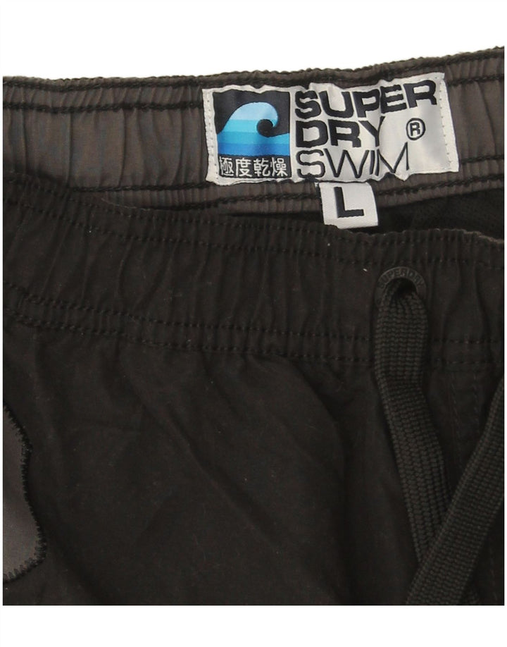 Superdry muške kratke kupaće hlače s grafičkim motivima, velike crne