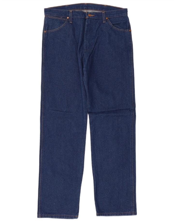 Wrangler muške obične ravne traperice W33 L32 plavi pamuk