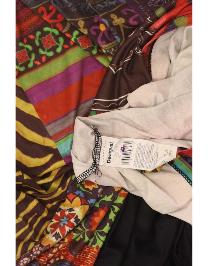 Desigual ženska grafička haljina A-kroja UK 14 Veliki raznobojni patchwork