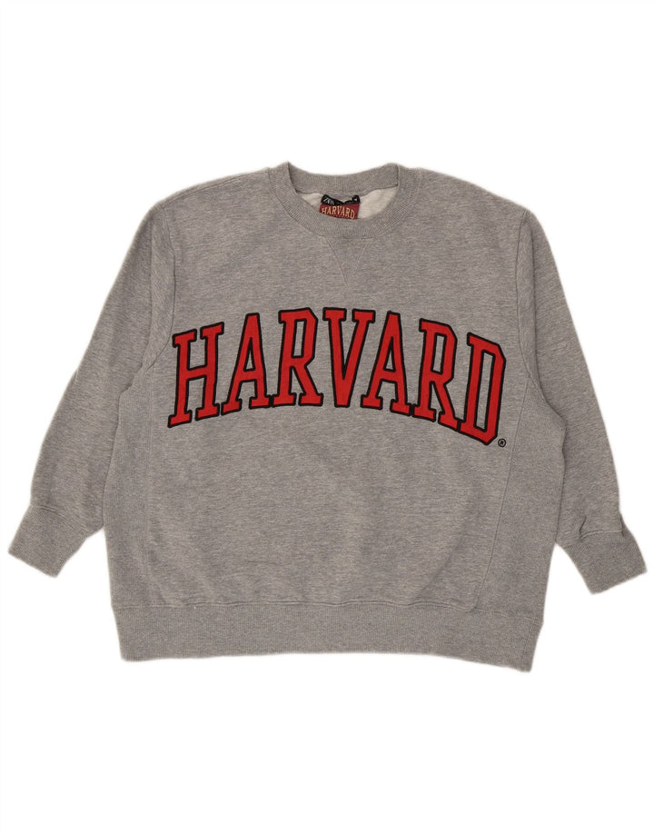 Zara Ženski Harvard Graphic Oversize Sweatshirt Džemper UK 10 Small Gray
