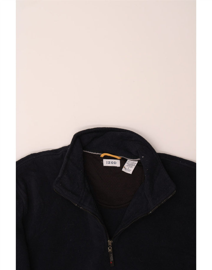 IZOD Mens Zip Neck Fleece Jumper Large Navy Blue Polyester Vintage Izod and Second-Hand Izod from Messina Hembry 
