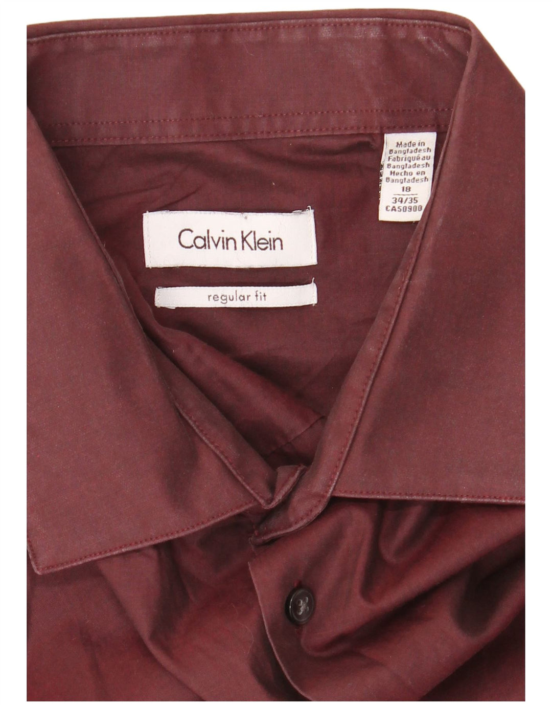 CALVIN KLEIN Muška košulja standardnog kroja, veličina 18 2XL, kestenjasti pamuk
