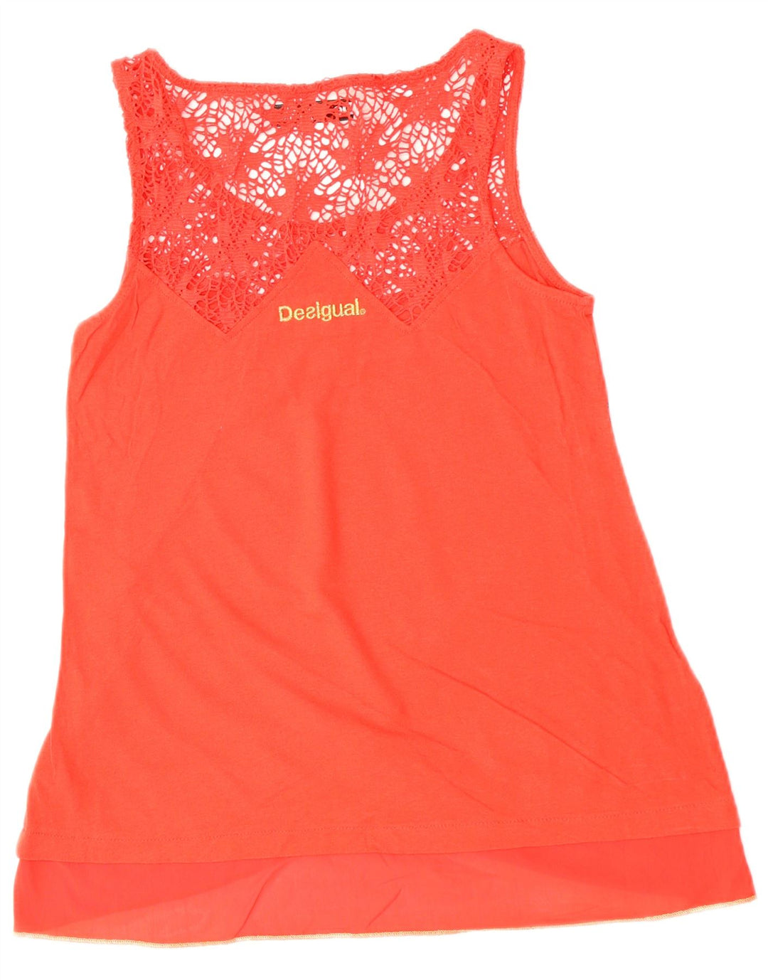 DESIGUAL ženski gornji dio bluze bez rukava UK 10 Mali crveni cvjetni pamuk