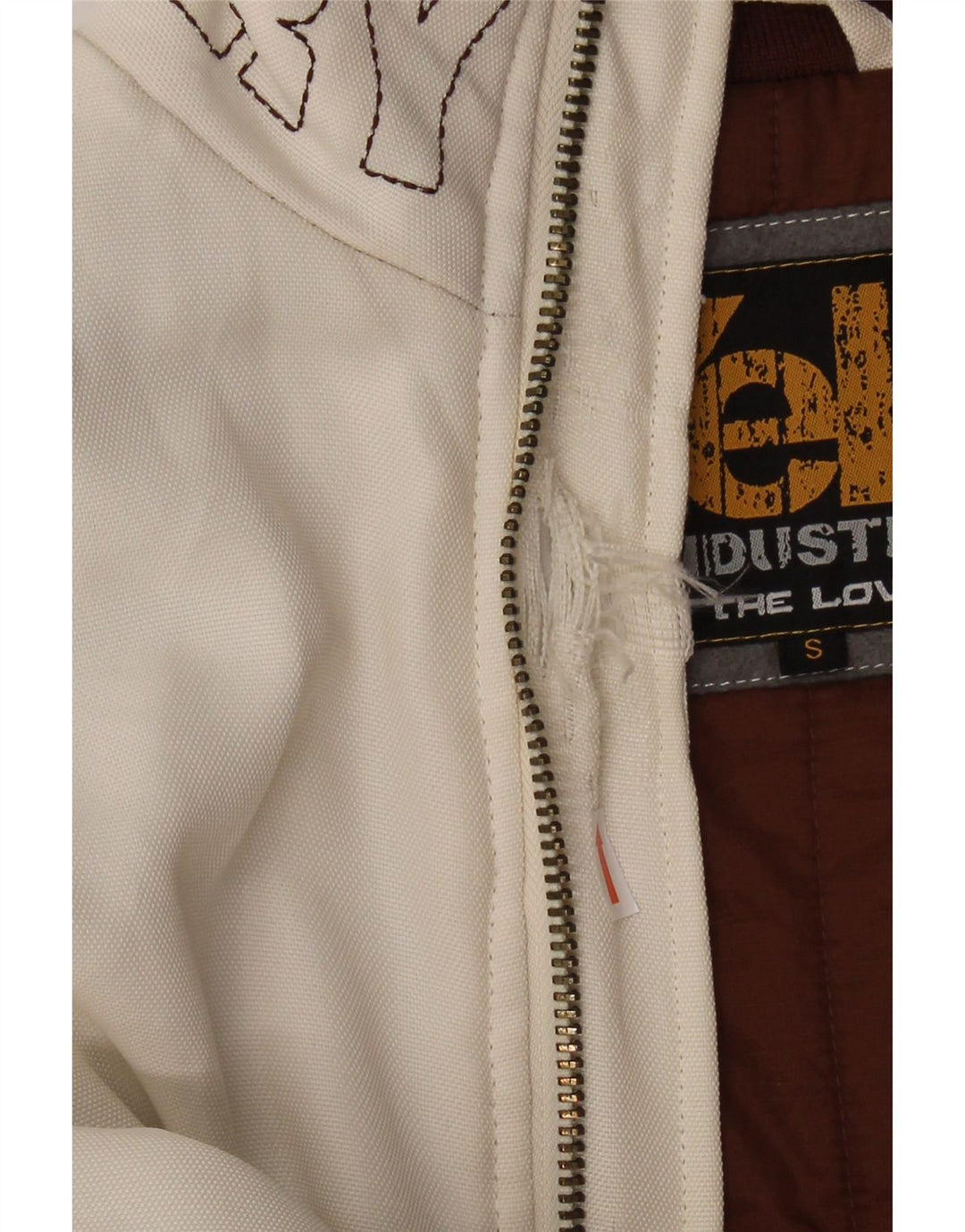 VIKATI! Muška bomber jakna slobodnog kroja UK 36 mali bijeli poliester