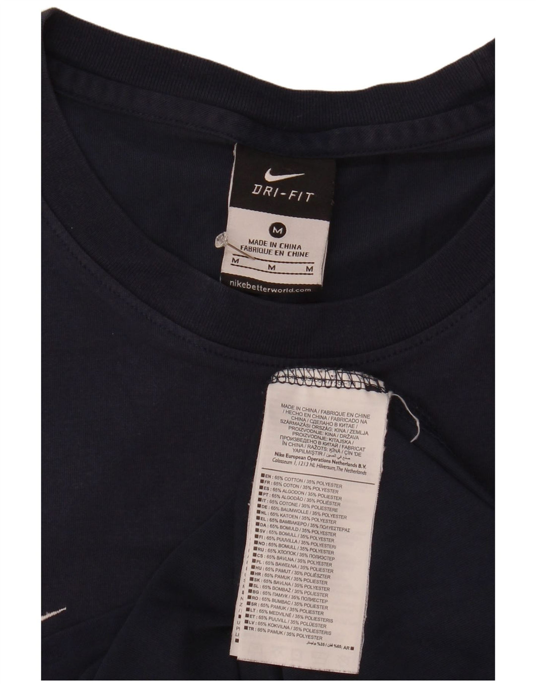 Nike Dri Fit majica kratkih rukava srednje tamnoplavi pamuk