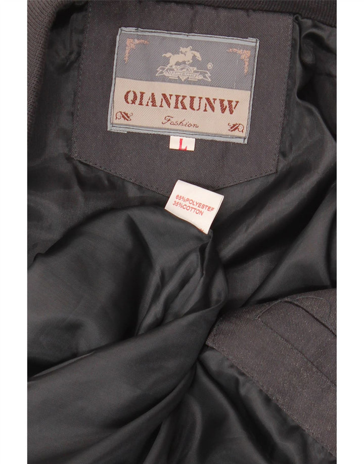 VINTAGE muška bomber jakna UK 40 veliki crni poliester u boji