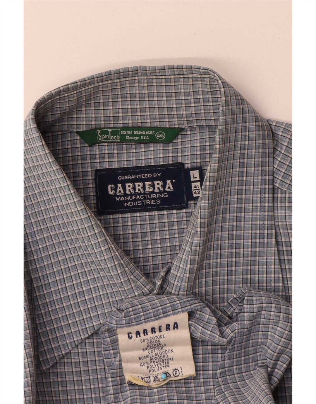 Carrera muška košulja veličine 41/42 veliki plavi karirani pamuk
