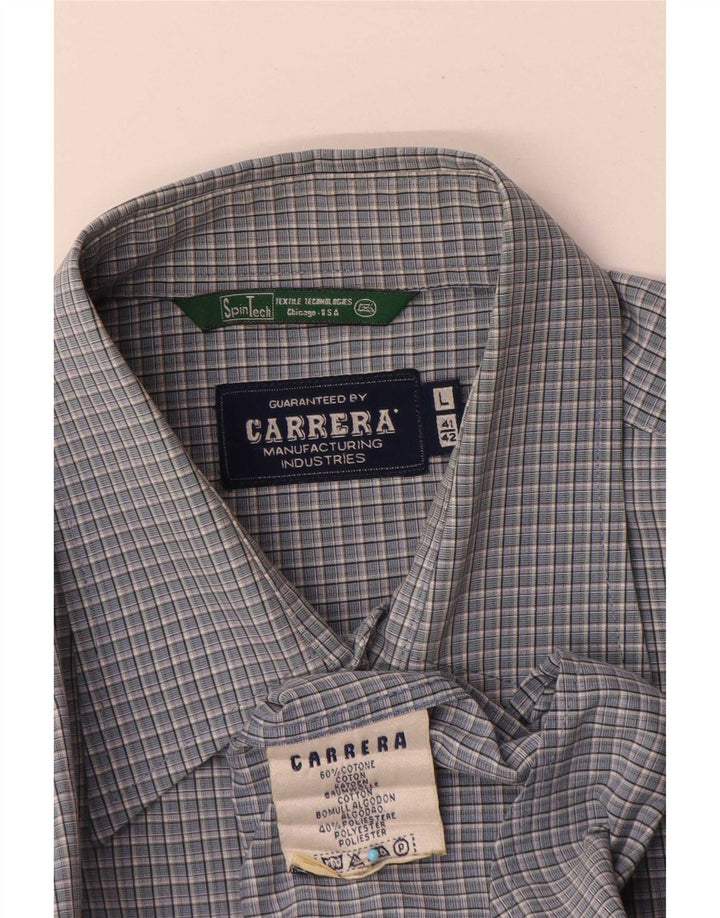 Carrera muška košulja veličine 41/42 veliki plavi karirani pamuk