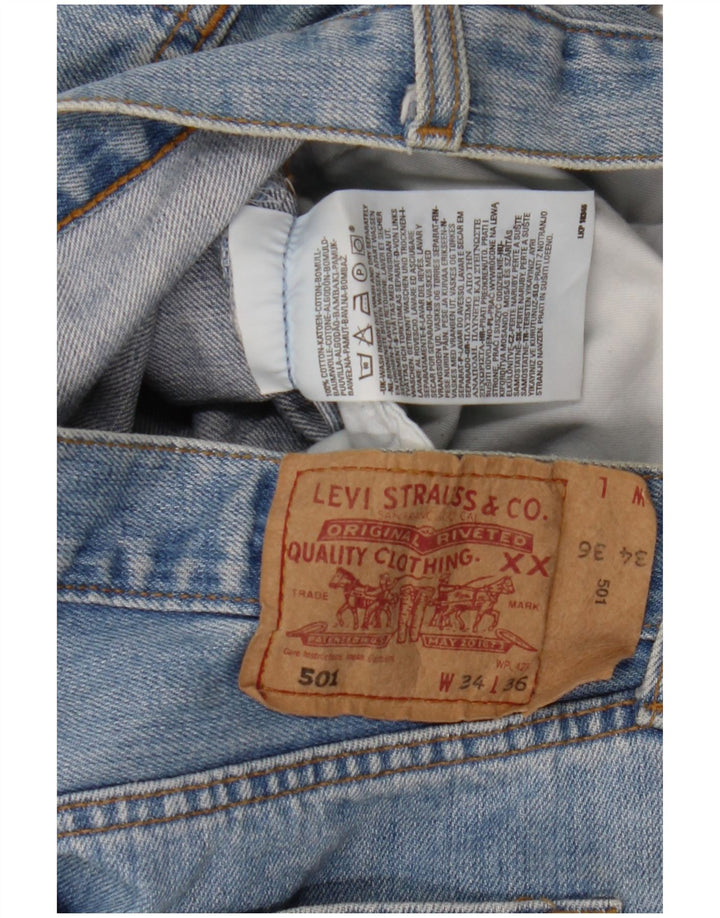 LEVI'S muške 501 traper kratke hlače W34 veliki plavi pamuk