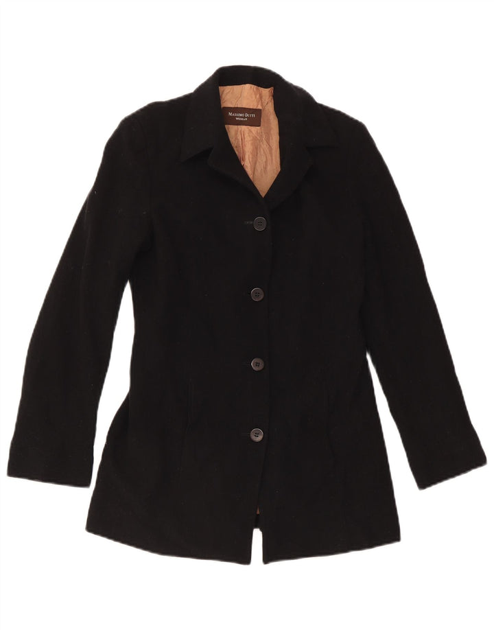 Ženska jakna s 4 gumba Massimo Dutti, mala crna vunena jakna EU 38