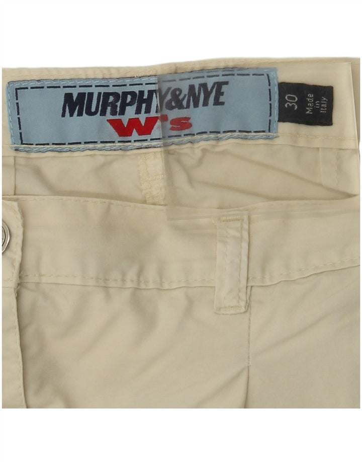 Murphy & Nye ženske kratke chino hlače s štipaljkama W30 srednje bež pamuk