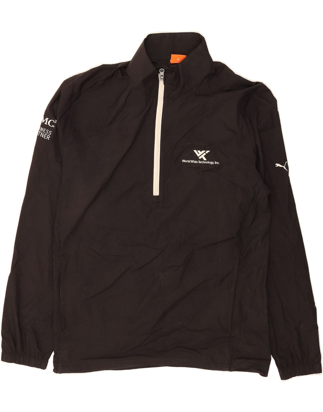 PUMA Mens Zip Neck Pullover Tracksuit Top Large Black Polyester Vintage Puma and Second-Hand Puma from Messina Hembry 