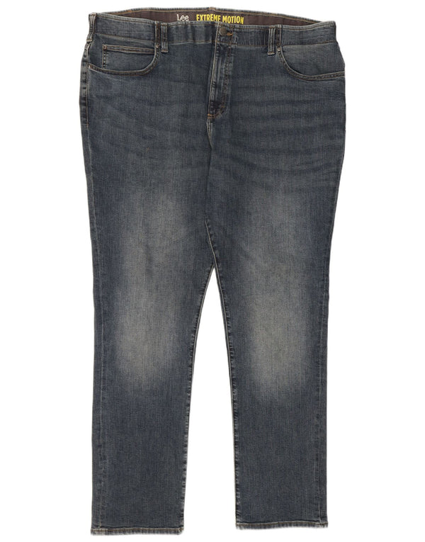 Lee Mens Extreme Motion Straight Jeans W46 L34 Blue Cotton