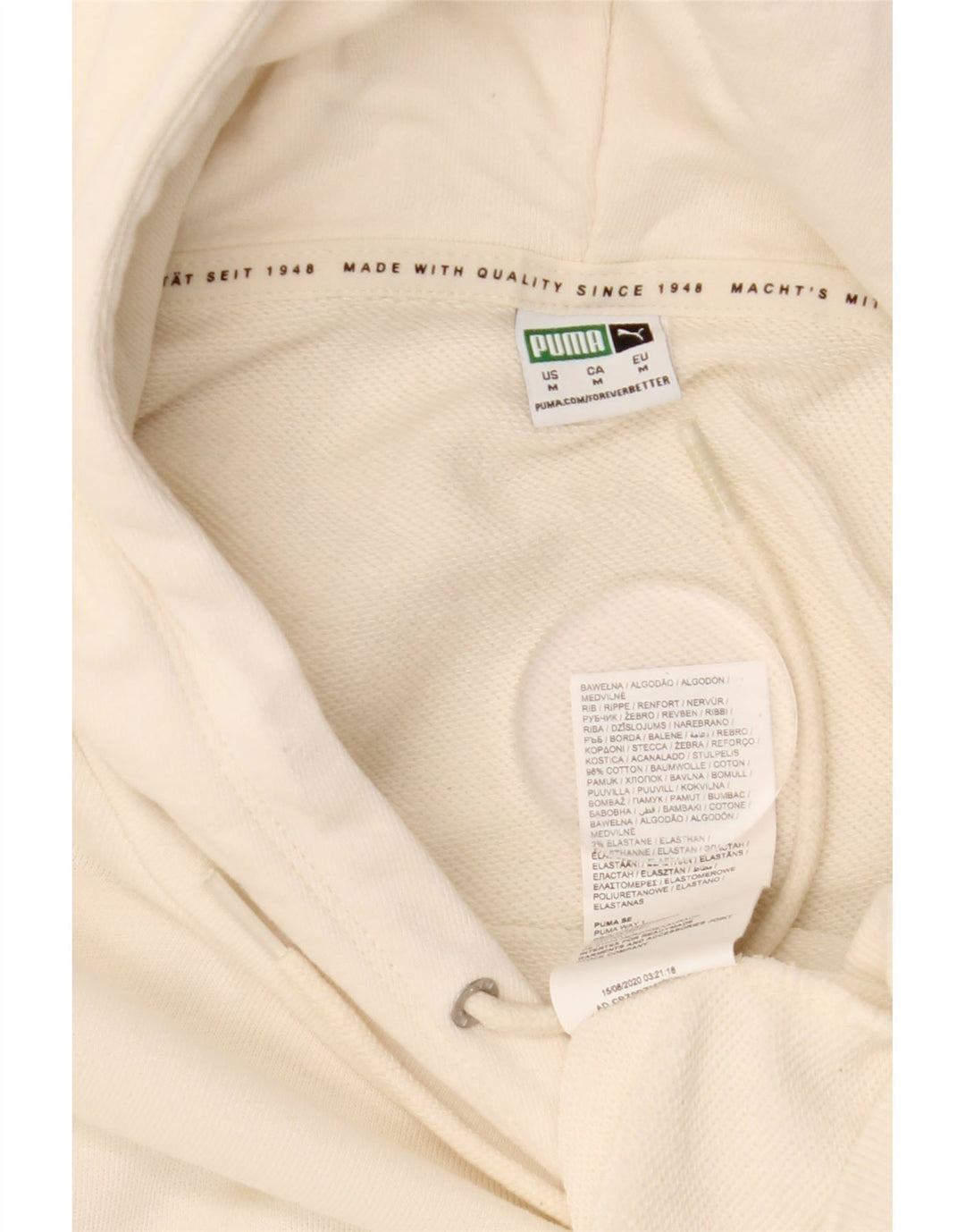 PUMA Ženska velika majica s kapuljačom UK 14 Srednje bijeli pamuk