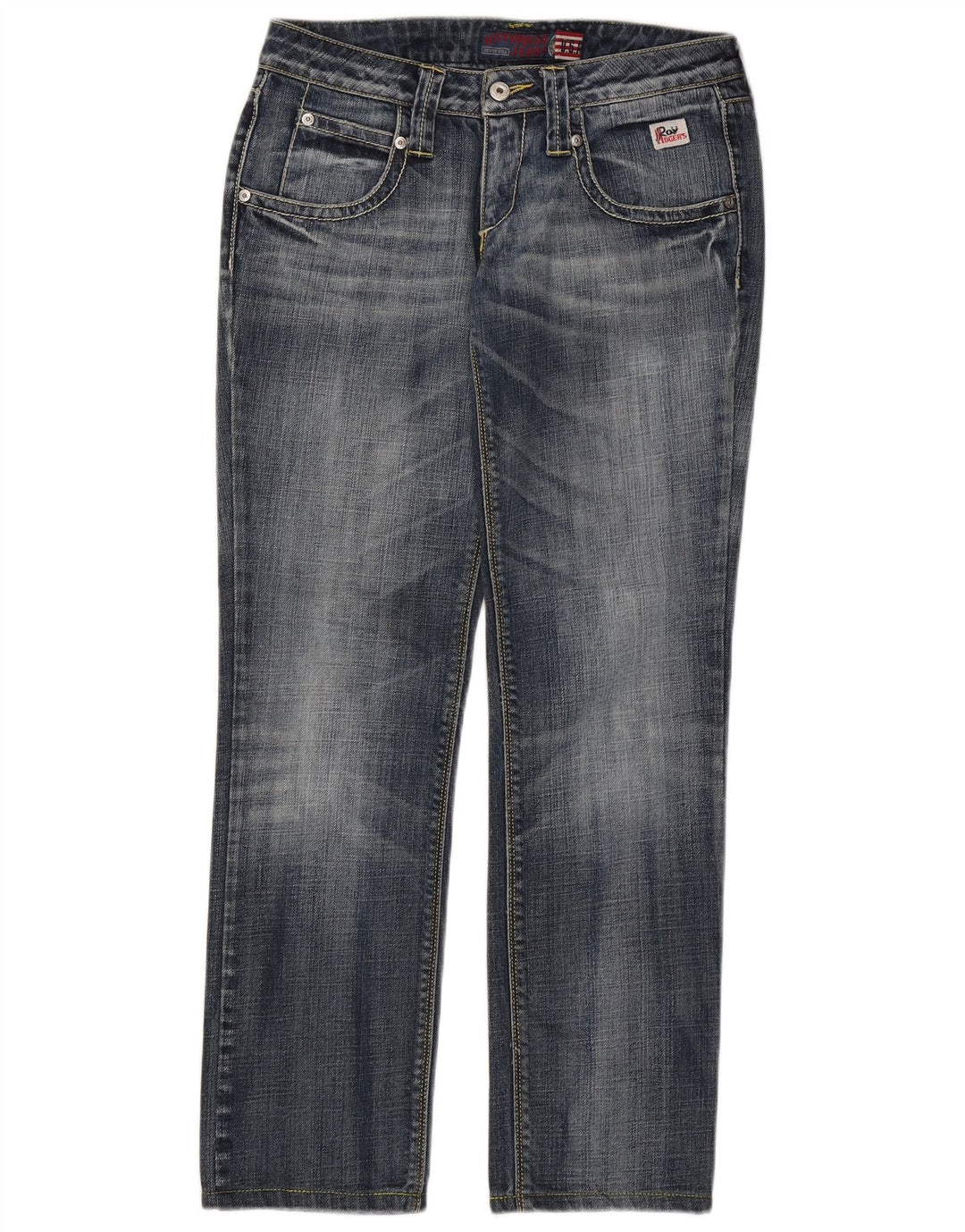 Roy Rogers Ženske Seven Bell Straight Jeans IT 42 Srednje W28 L29 Plave