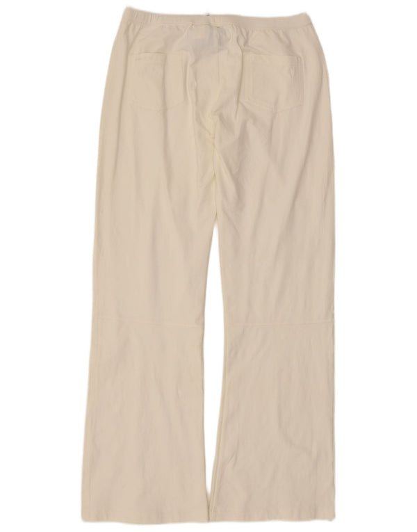 Nike Womens Flare Tracksuit Trousers UK 14/16 Large Off White Nylon