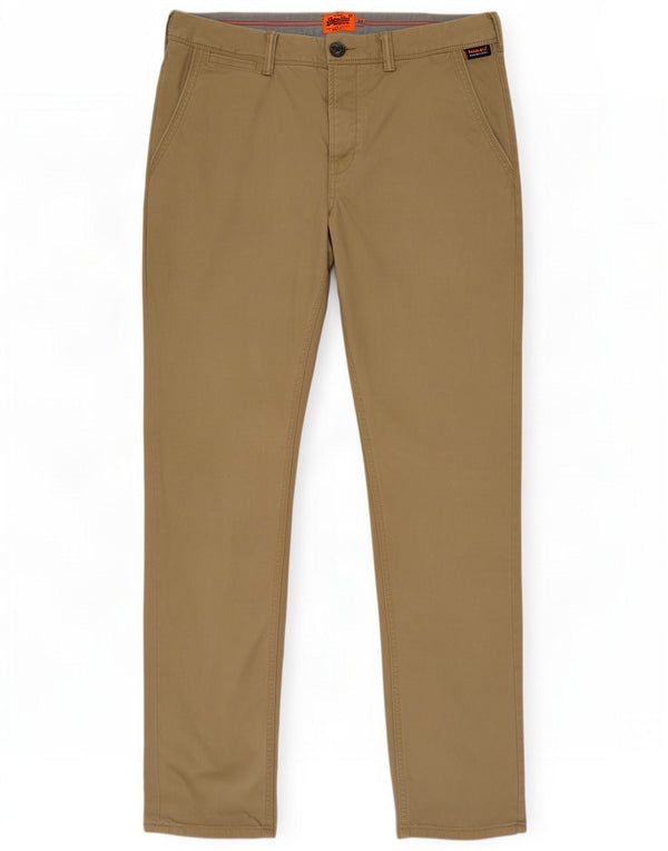 Superdry Mens Straight Chino hlače Medium W32 L30 Beige Cotton