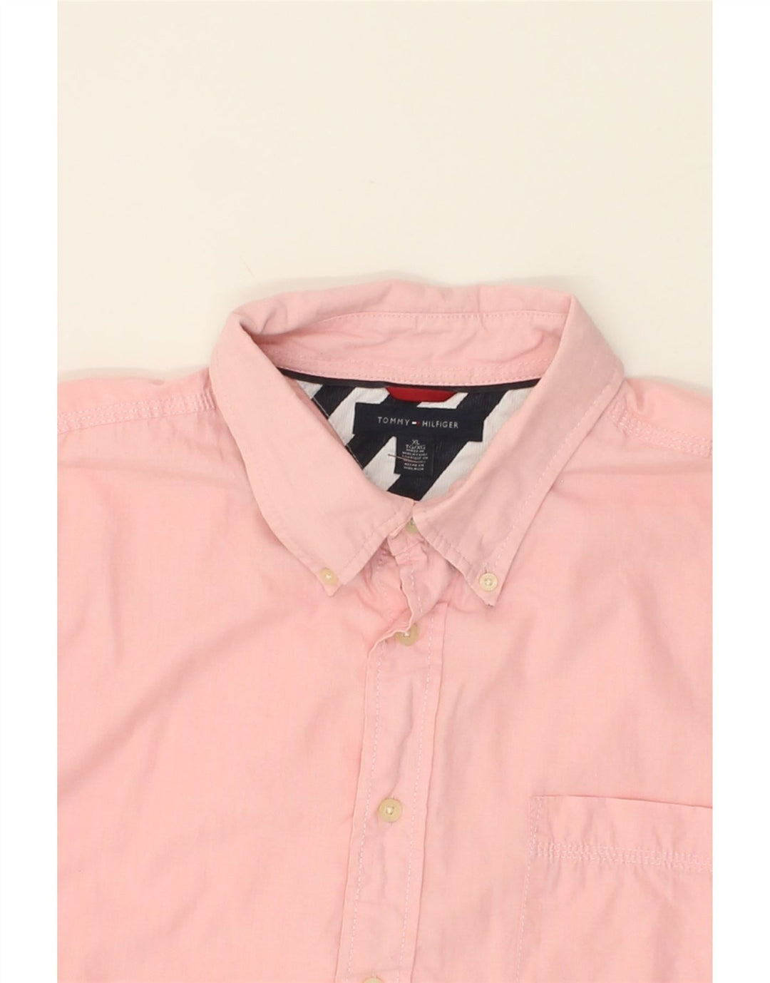 TOMMY HILFIGER Mens Shirt XL Pink Cotton Vintage Tommy Hilfiger and Second-Hand Tommy Hilfiger from Messina Hembry 