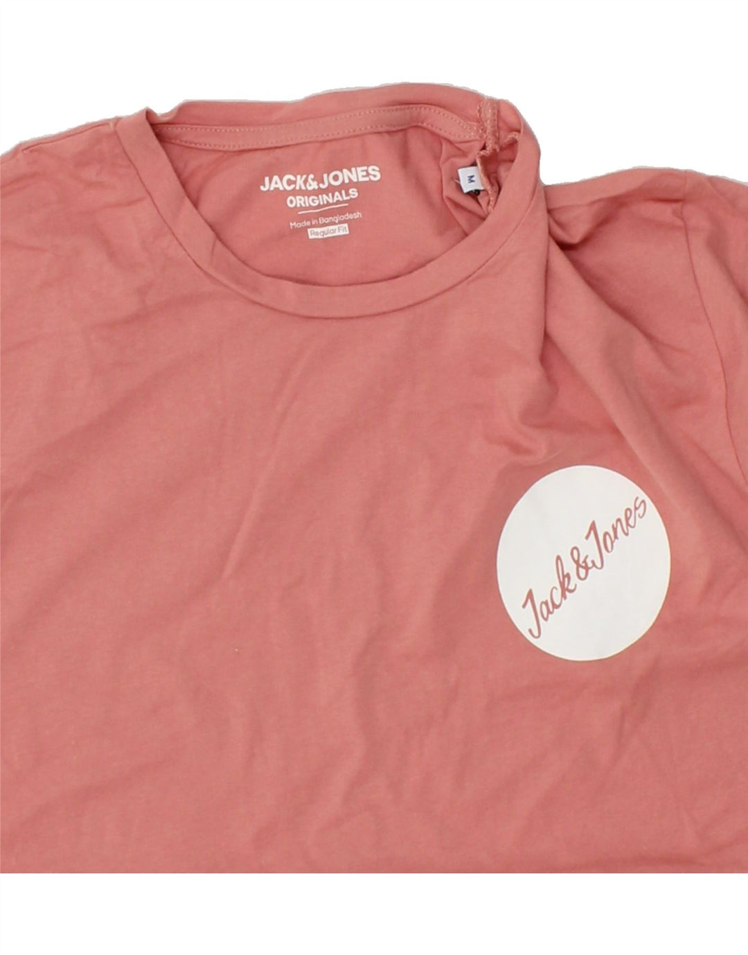 JACK & JONES Mens Regular Fit Graphic T-Shirt Top Medium Pink Cotton Vintage Jack & Jones and Second-Hand Jack & Jones from Messina Hembry 