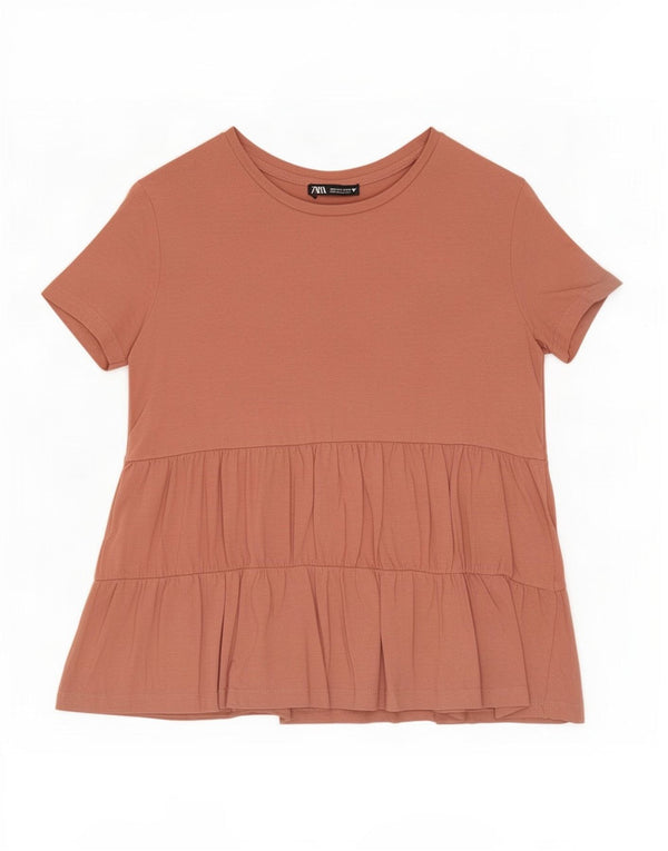 Zara ženska majica kratkih rukava UK 10 Small Brown