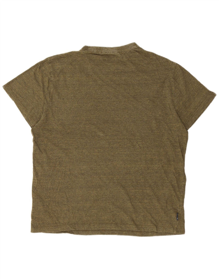 Superdry muška majica kratkih rukava 2XL kaki pamuk na pruge