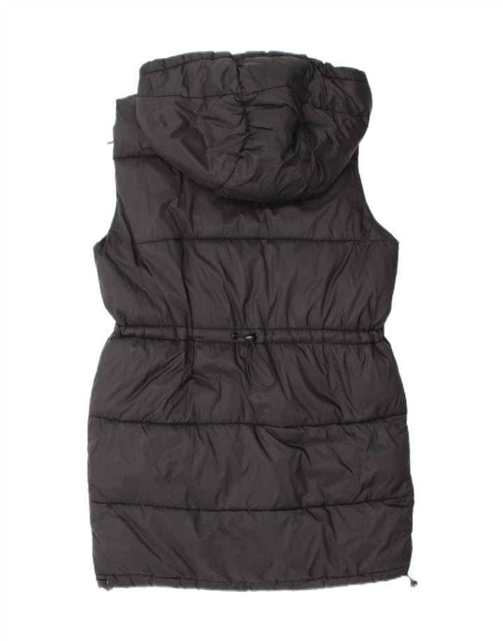 ZARA Womens Hooded Padded Gilet UK 10 Small Black Polyester Vintage Zara and Second-Hand Zara from Messina Hembry 