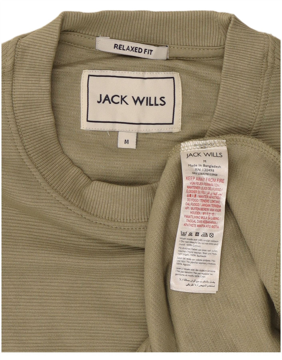JACK WILLS Muška majica opuštenog kroja dugih rukava srednje zelene boje