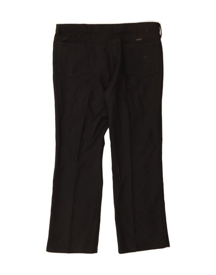 WRANGLER Mens Straight Casual Trousers W40 L30 Black Polyester Vintage Wrangler and Second-Hand Wrangler from Messina Hembry 