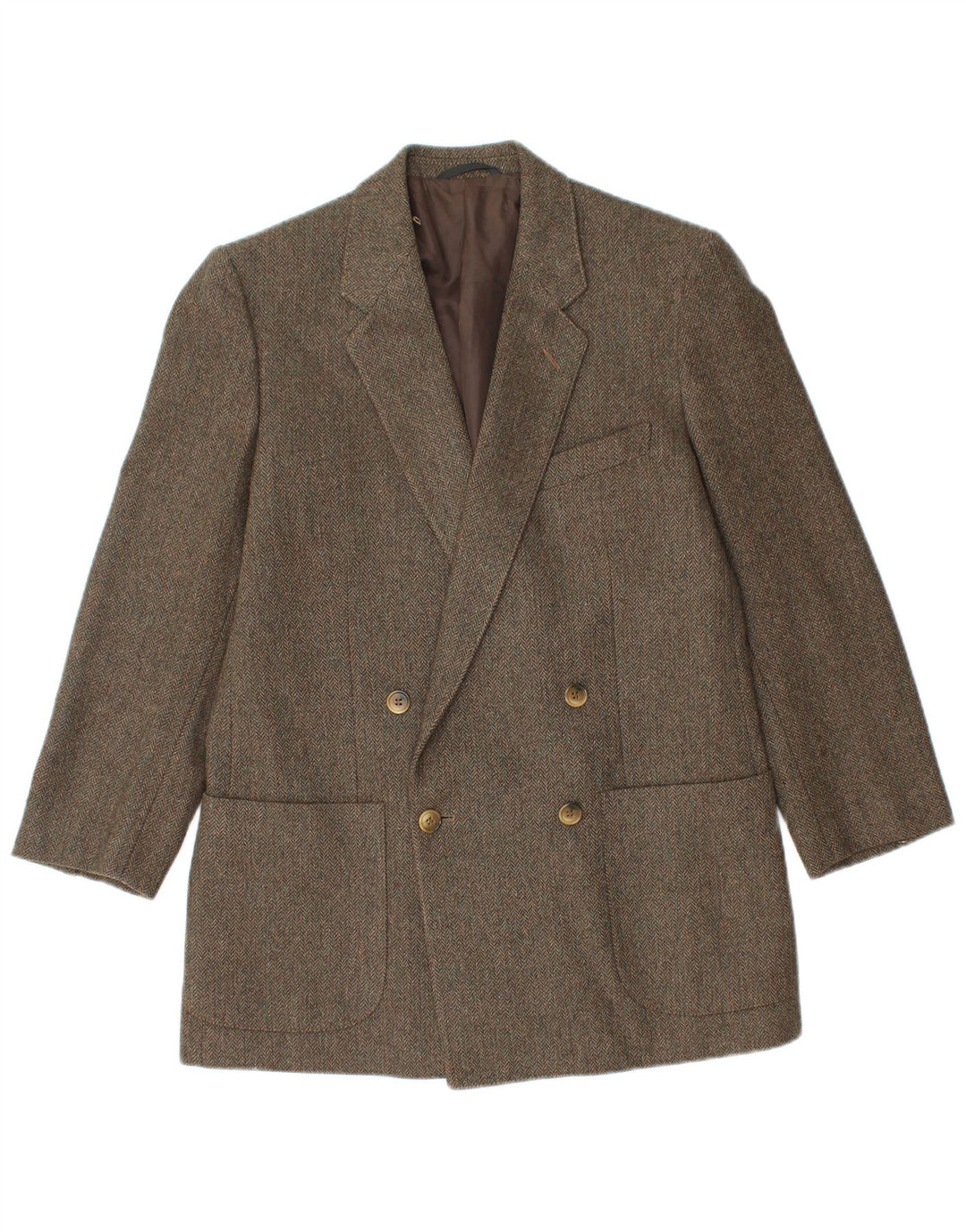 Vintage muški sako s dvostrukim kopčanjem IT 48 srednje zelene riblje kosti