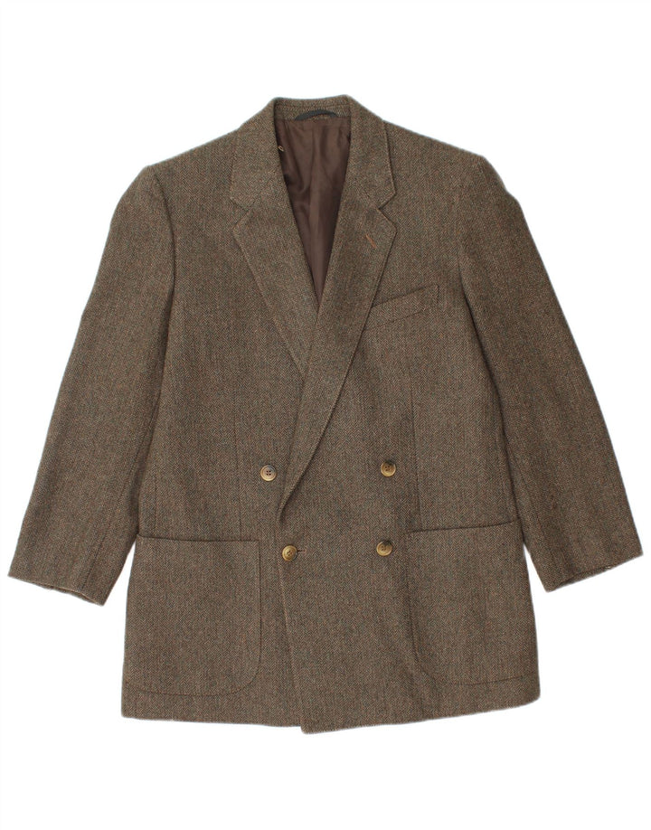 Vintage muški sako s dvostrukim kopčanjem IT 48 srednje zelene riblje kosti